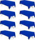 Royal Blue Tablecloths for 8 ft Rectangle Tables - 8 Pack
