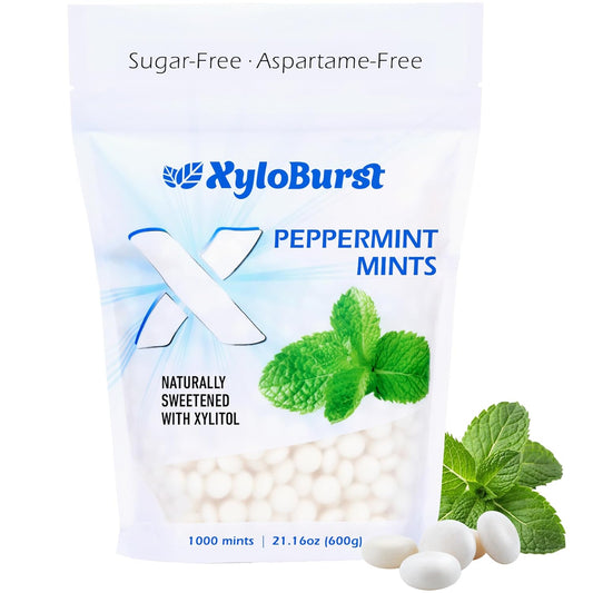 XyloBurst Xylitol Mints - Sugar Free Peppermint Candy 1000 Count