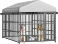 HOOBRO Outdoor Dog Kennel with Cover - Large All-Weather Enclosure