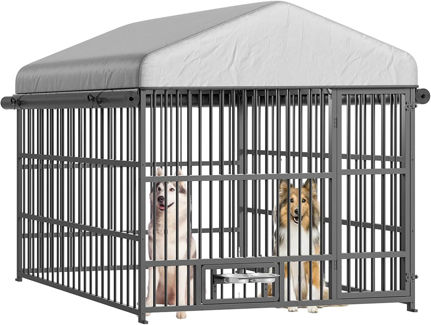 Spacious Outdoor Dog Kennel with Cover for Medium & Large Dogs