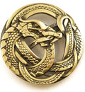 Belt buckle Ouroboros Scandinavian Norse dragon - Solid brass