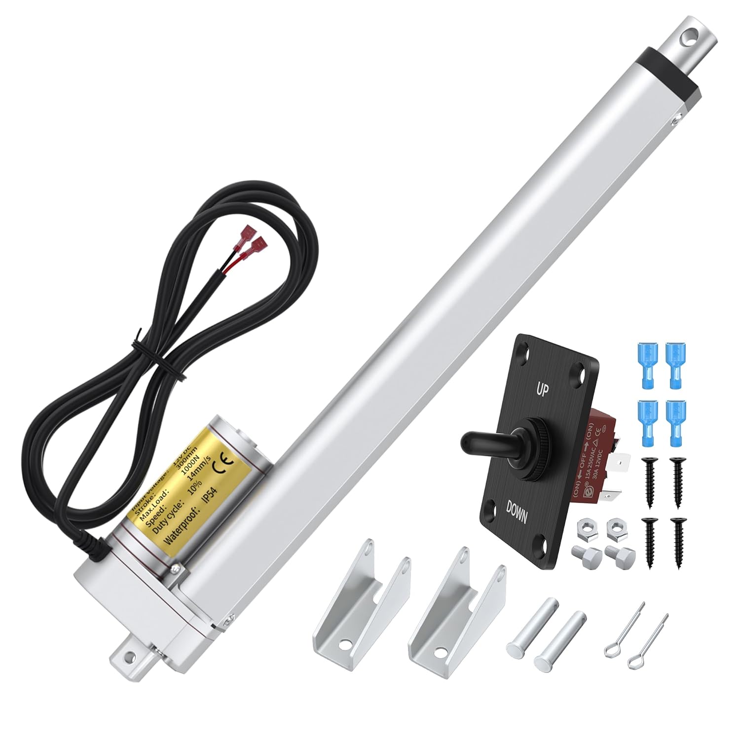 Linear Motion Actuator 12V Fast Speed 300mm Stroke Waterproof