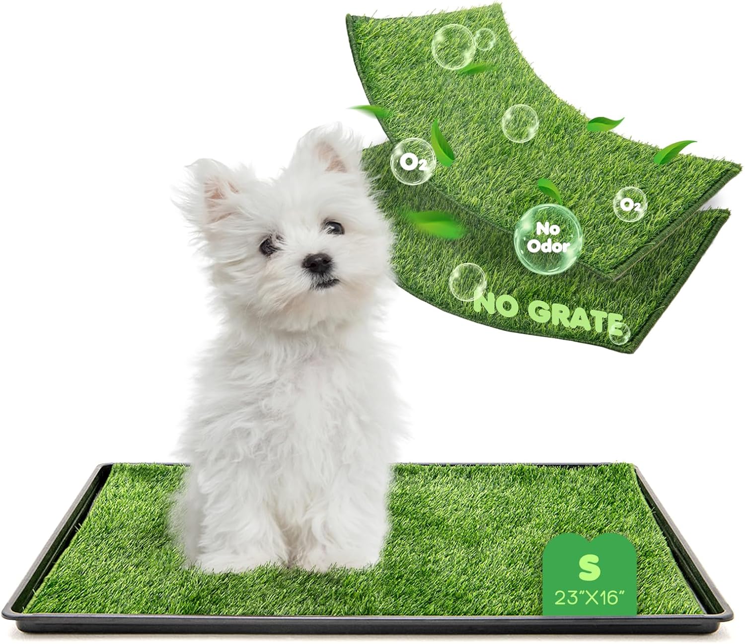 Dog Grass Pad with Tray for Indoor Puppy Potty Training Needs