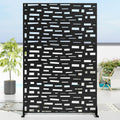 72in x 47in Metal Privacy Screen - Black Freestanding Panel