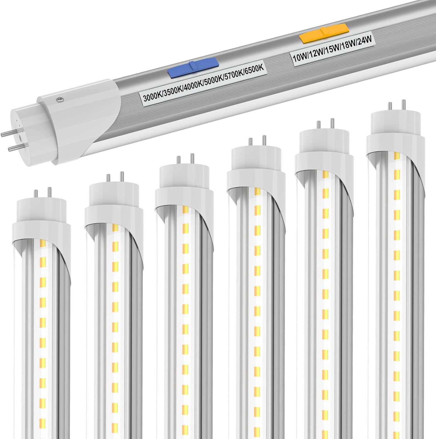 T8 T12 LED Bulbs 4 Foot - Adjustable Wattage & Color Options