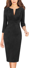 VFSHOW Womens Slim Zipper Up Bodycon Pencil Sheath