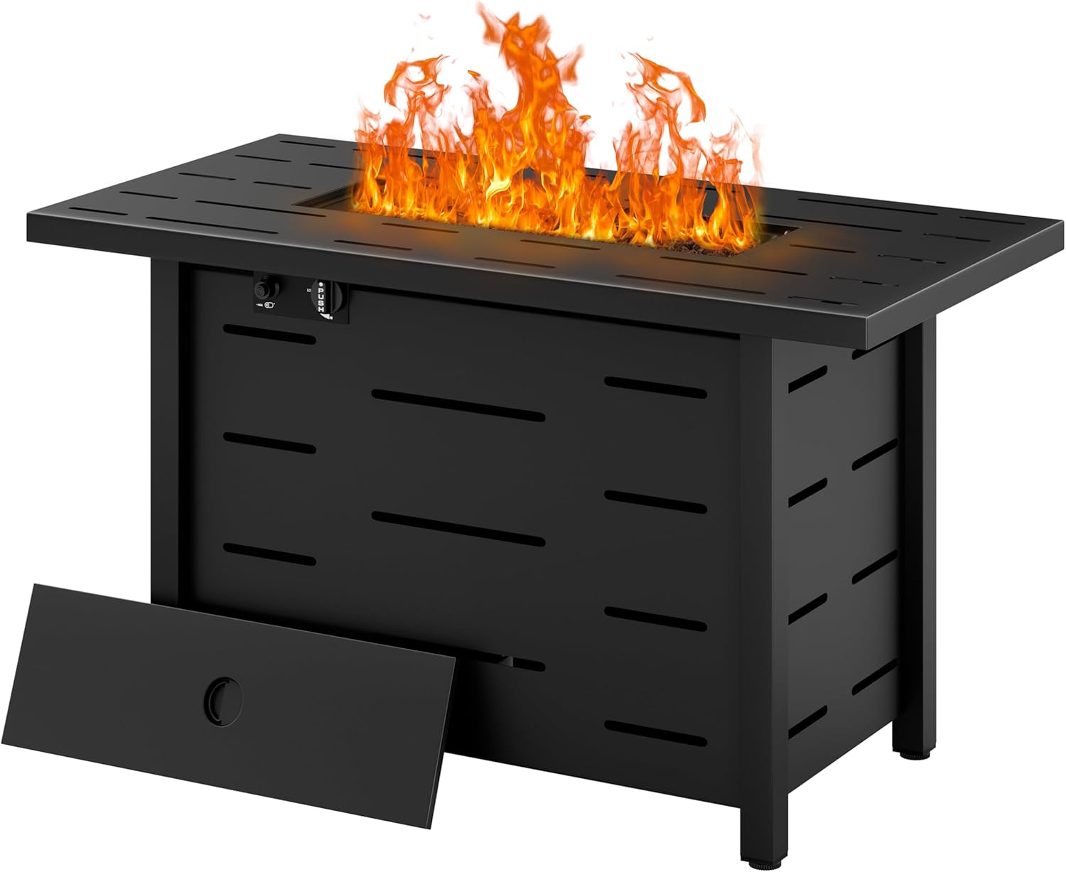 Walsunny 43 Inch Outdoor Propane Fire Pit Table for Patio Use