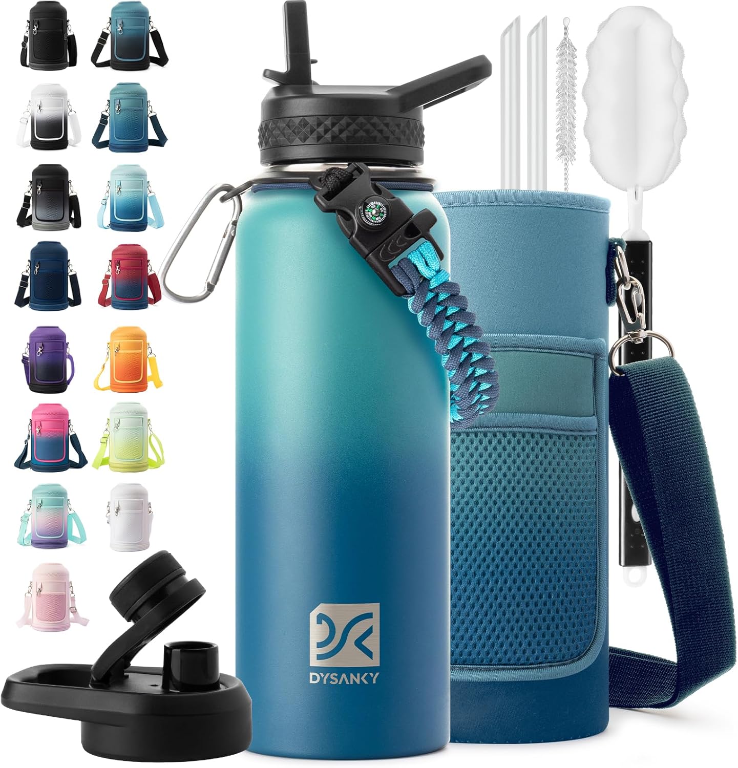 Insulated Water Bottle for Gym and Hiking - 40 oz Durable Jug