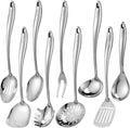 304 Stainless Steel Kitchen Utensil Set - 9 PCS Heavy Duty Serving
