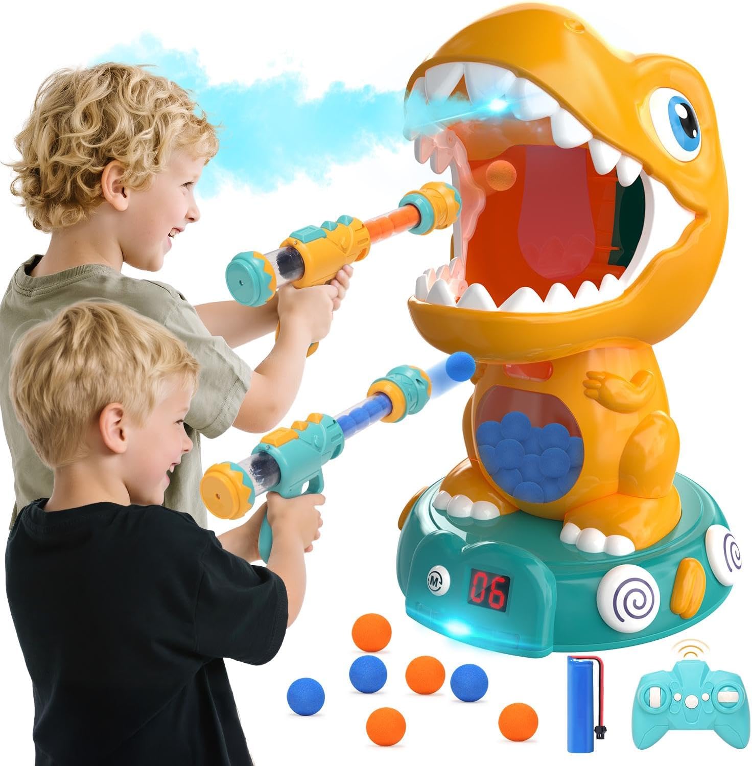 EagleStone Remote Control Dinosaur Shooting Toys for Kids Fun