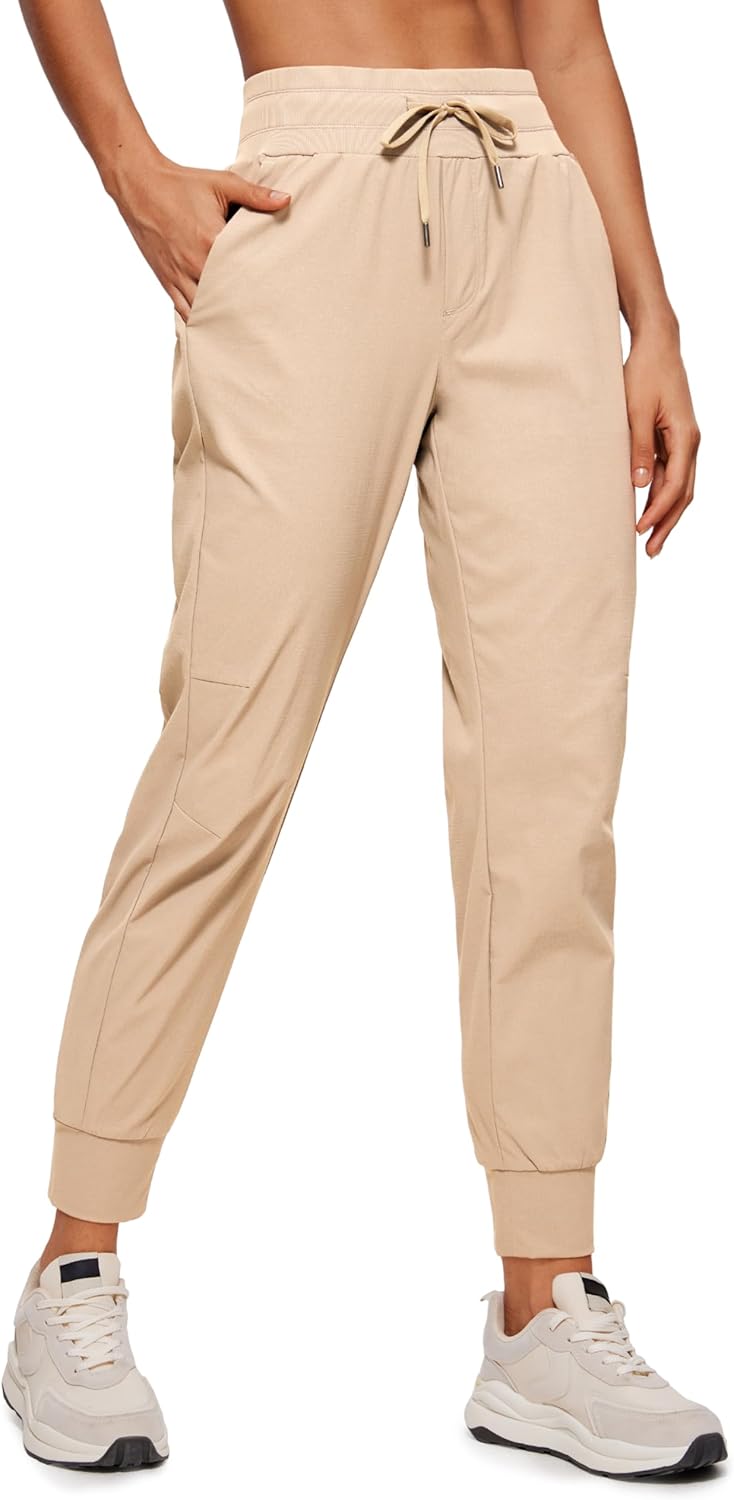 CRZ YOGA Athletic High Waisted Joggers for Women - Lightweight