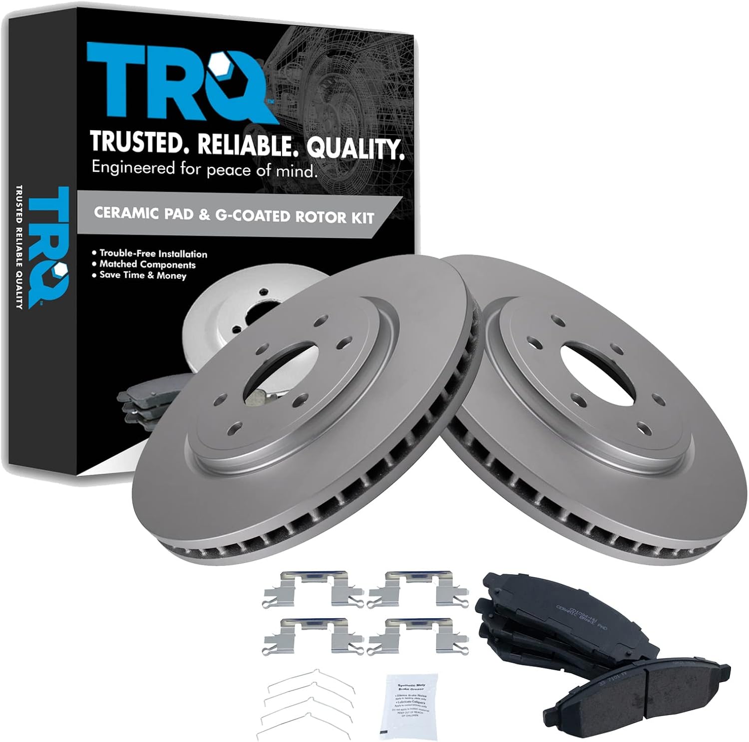 TRQ Front Brake Pad & Rotor Kit for Nissan Frontier & More
