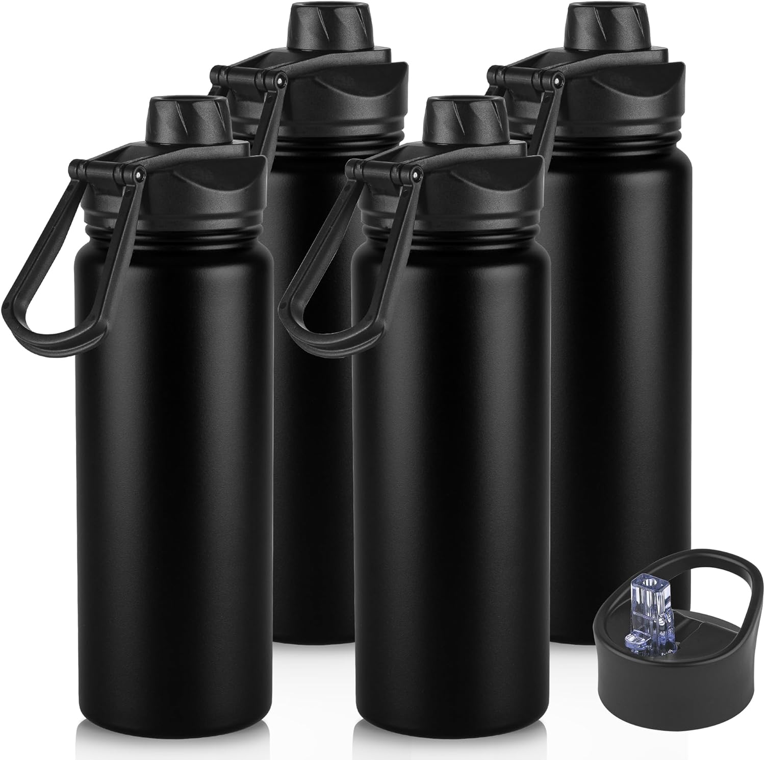 24oz Insulated Water Bottle with Straw Lid for Outdoor Use