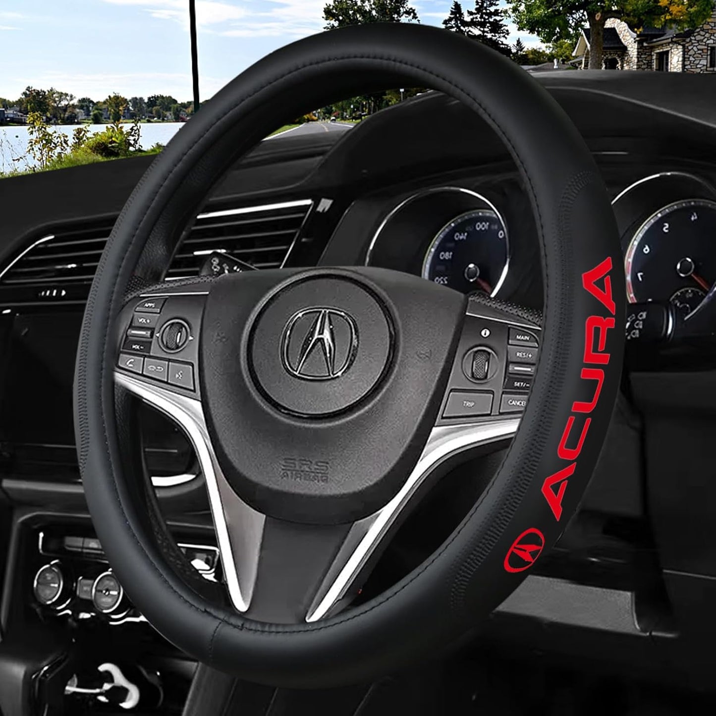 Custom Fit Steering Wheel Cover for Acura - Nappa Leather Design