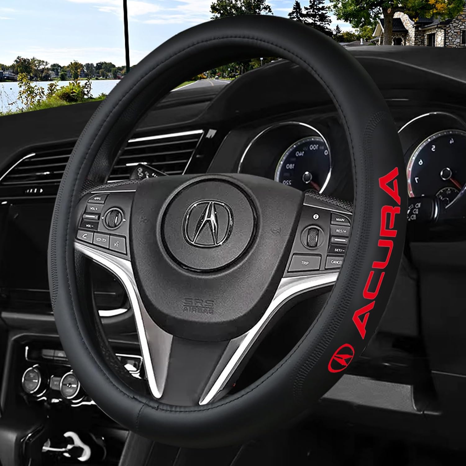 Custom Fit Steering Wheel Cover for Acura - Nappa Leather Design