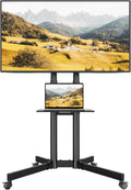 Mobile TV Stand for 32 to 85 in Screens - Rolling, Height Adjustable