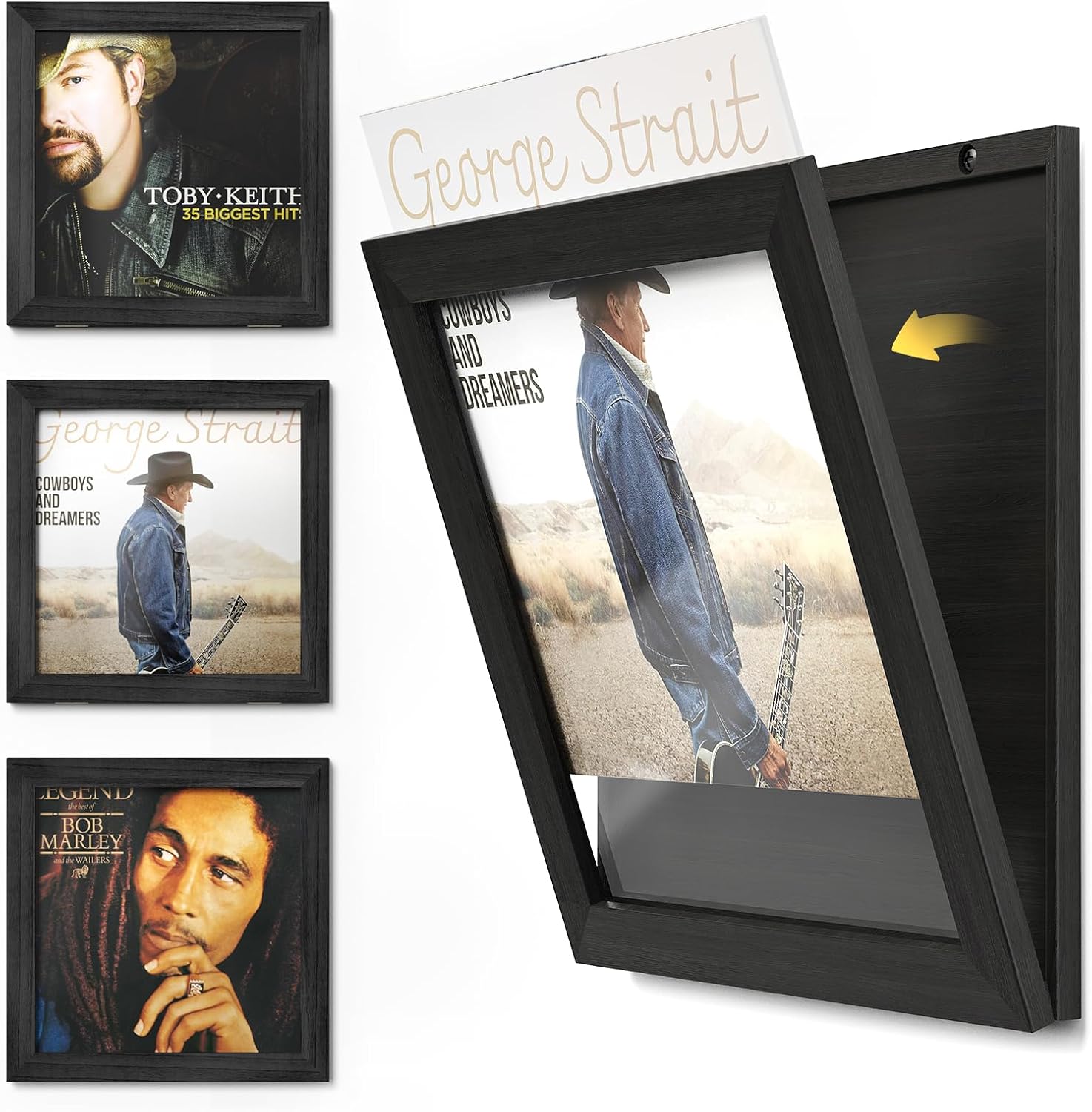 Emfogo Vinyl Record Frame 3-Pack for 12x12 Inch LP Display
