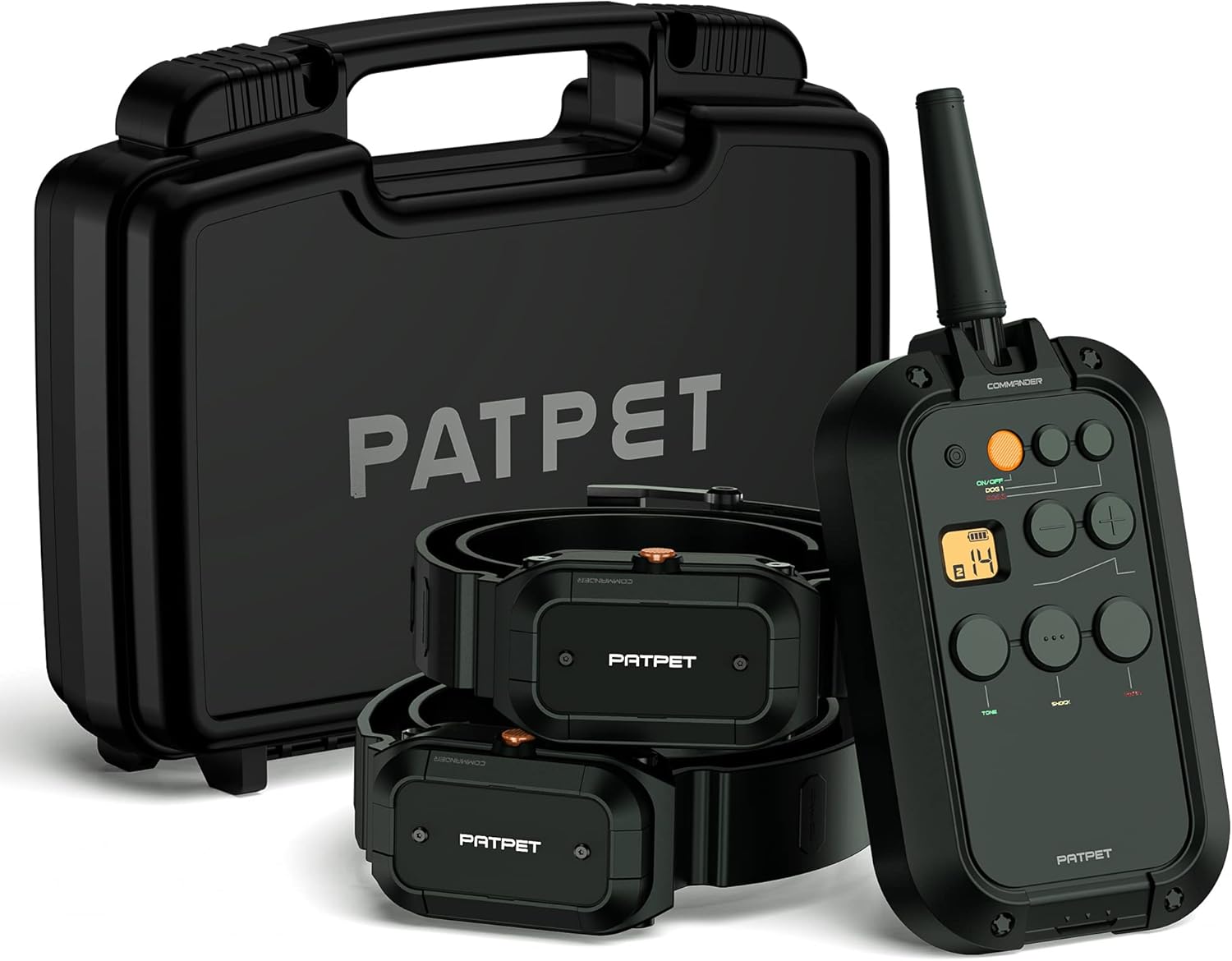 PATPET Dog Training Collar for 2 Dogs with 3/4 Mile Range