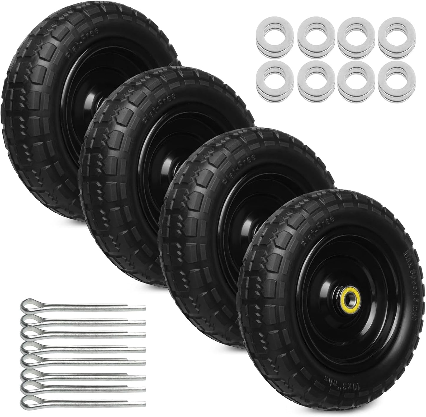 13 Inch Solid Rubber Tires for Garden Carts and Wheelbarrows