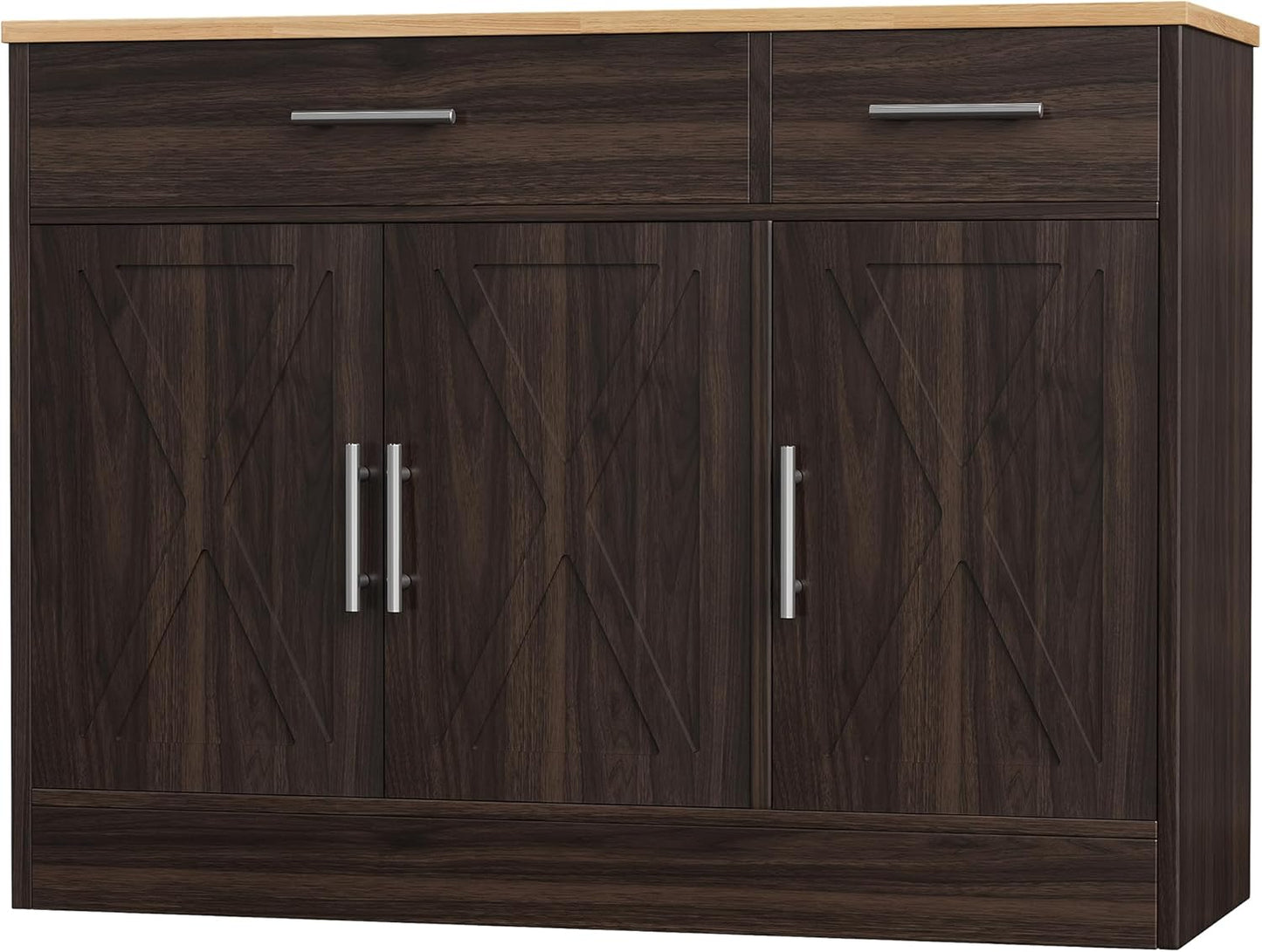 Modern Farmhouse Sideboard Buffet Cabinet with Barn Doors