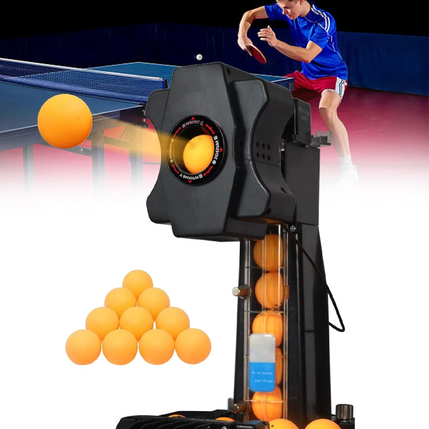 Automated Table Tennis Server - Adjustable Speed, 9 Spin Types