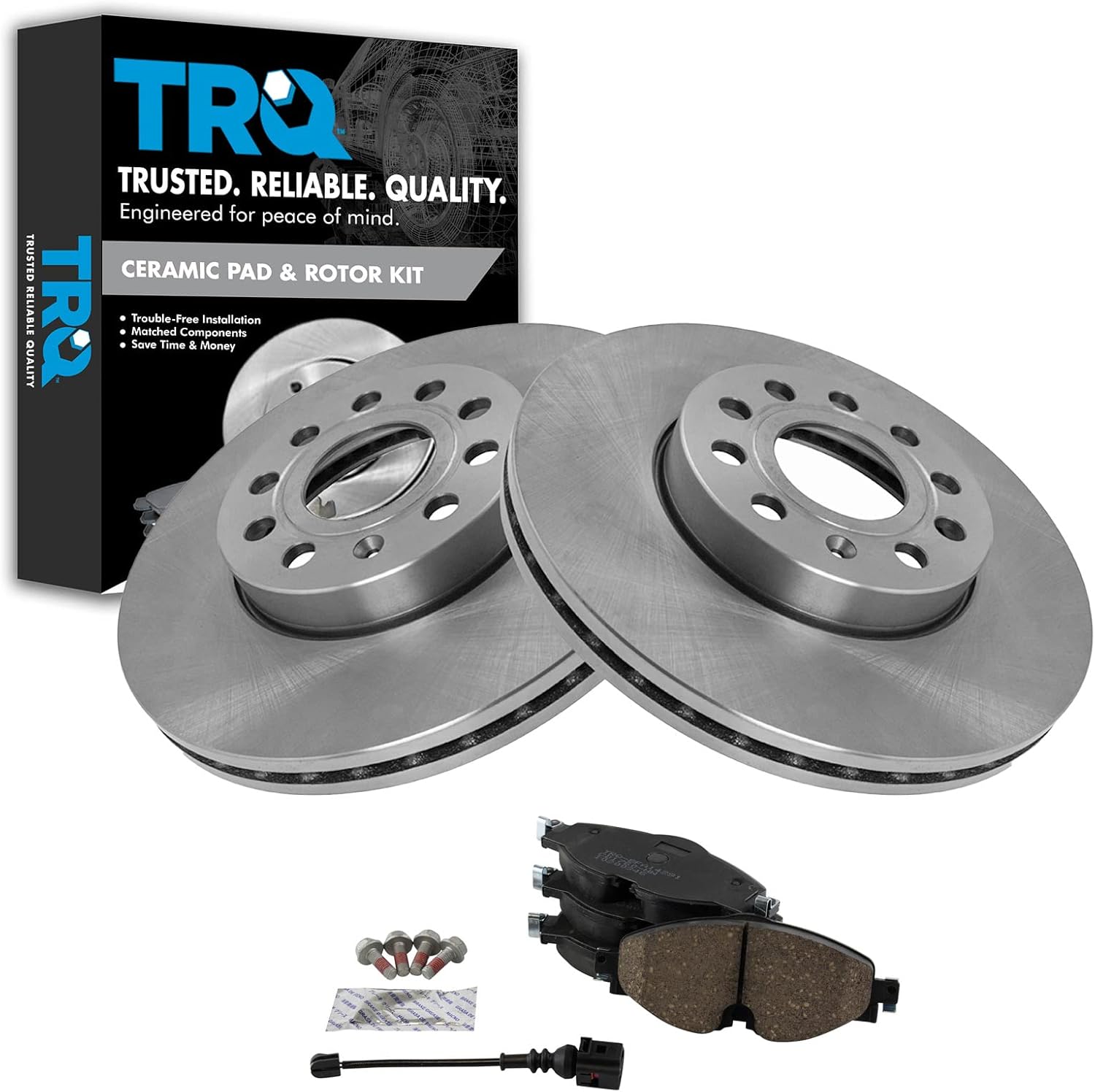 TRQ Front Brake Pad & Rotor Kit for Audi A3 & Volkswagen Golf
