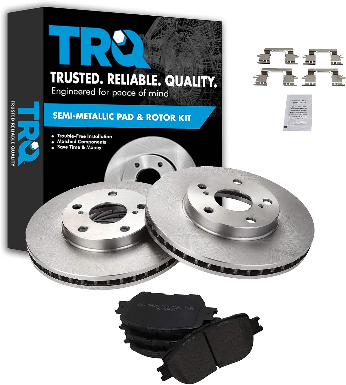 TRQ Front Brake Pad & Rotor Kit for 2002-2006 Toyota Camry