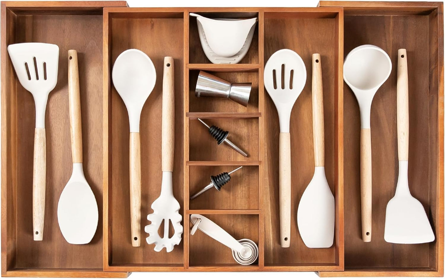 Adjustable Kitchen Drawer Organizer for Utensils and Junk
