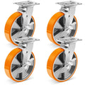 W B D WEIBIDA 8-Inch Industrial Grade Casters Set of 4 - 6000 lb
