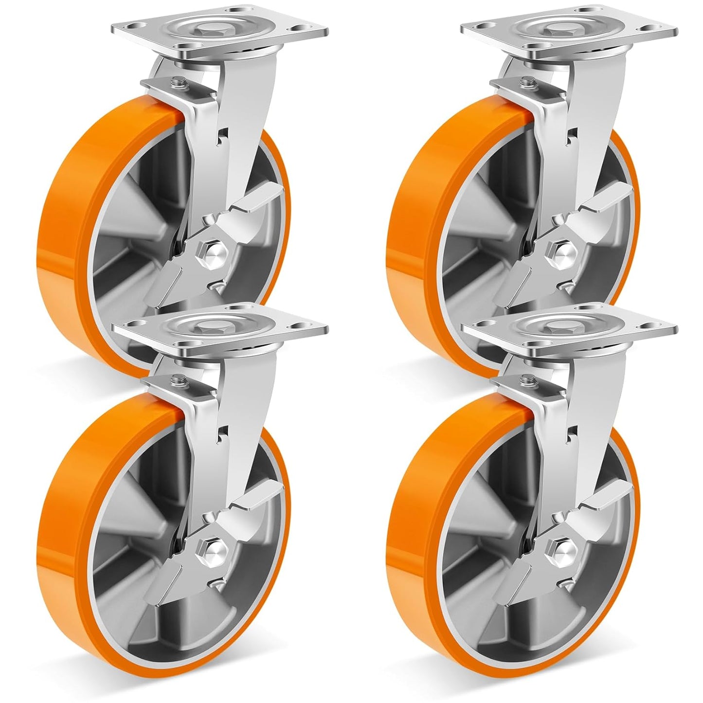 8-Inch Heavy Duty Industrial Casters Wheels for Easy Movement