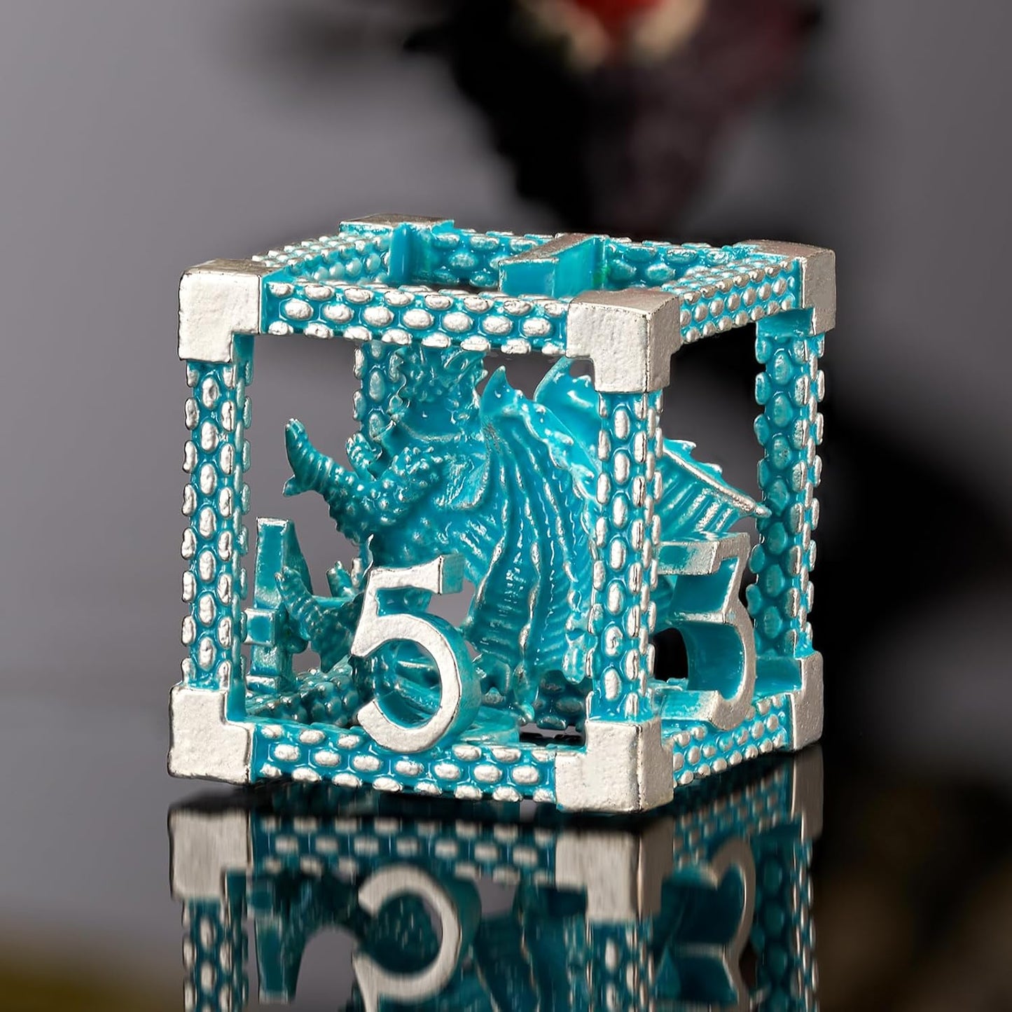 D&D Hollow Metal Blue White Dragons Polyhedral Dice Set Review
