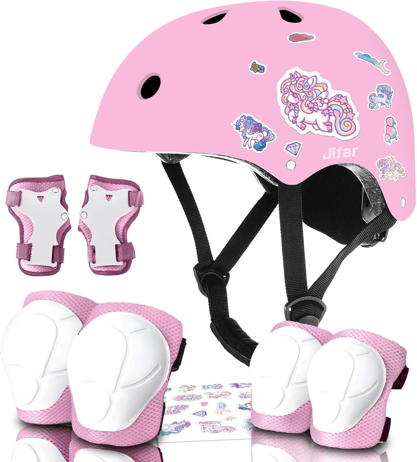 Adjustable Color Gradient Bike Helmet and Pads for Kids Safety