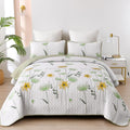 Dinjoy Floral Quilt Set Twin Size - Lightweight Cute Flower Quilt