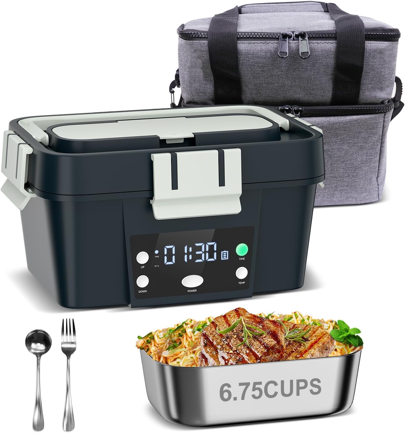 Heated Lunch Box Battery Powered for Effortless Meal Heating