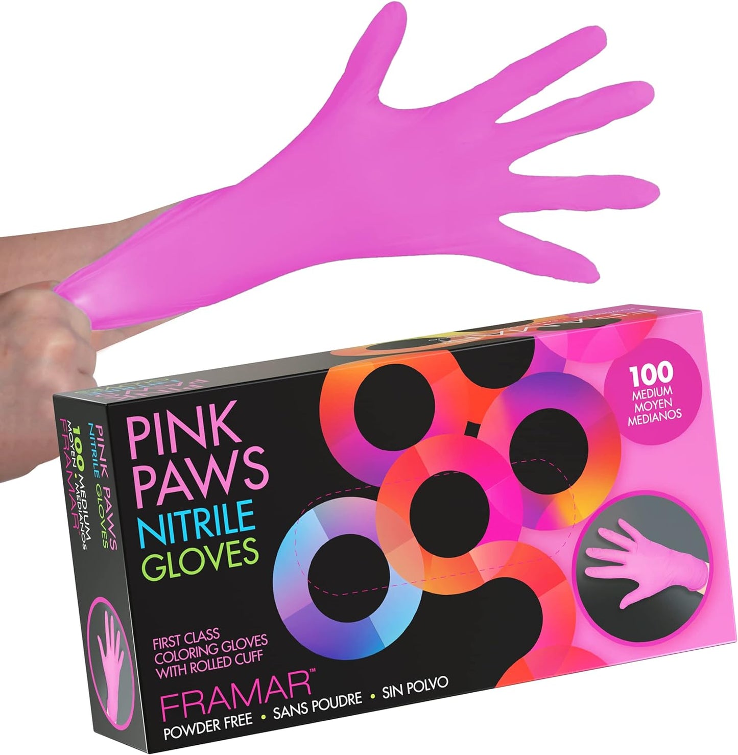 Latex-Free Pink Nitrile Gloves - FRAMAR