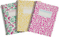 Decomposition 3-Pack Floral Harmony College Ruled Spiral Notebook