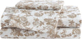 Betsey Johnson Full Bed Sheets - Soft Lightweight Garden Toile Brown