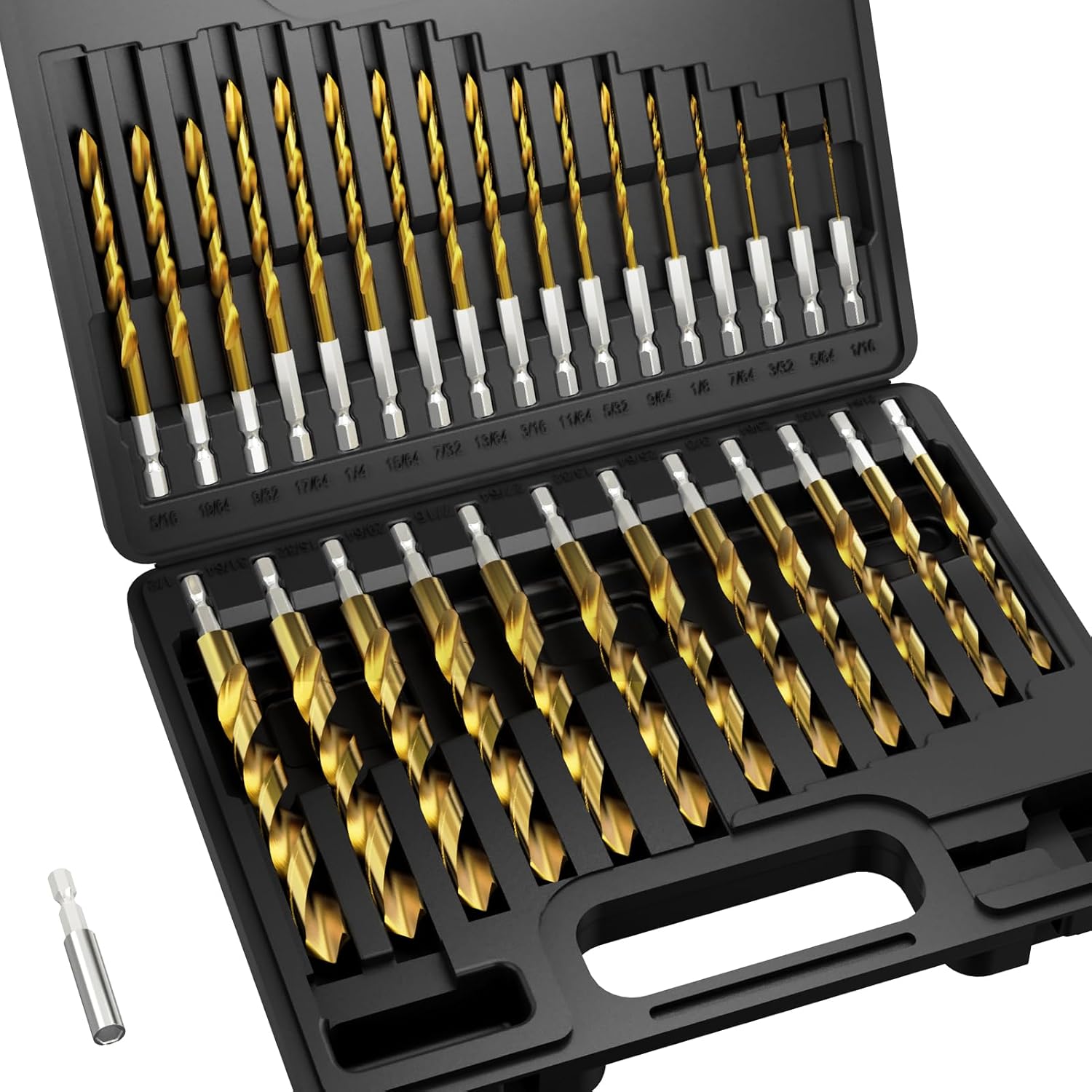 Hex Shank Drill Bit Set - 30Pcs HSS Titanium Twist Drill Bits