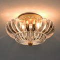 Gold Ceiling Light Fixture Semi Flush Mount - Scalloped Glass