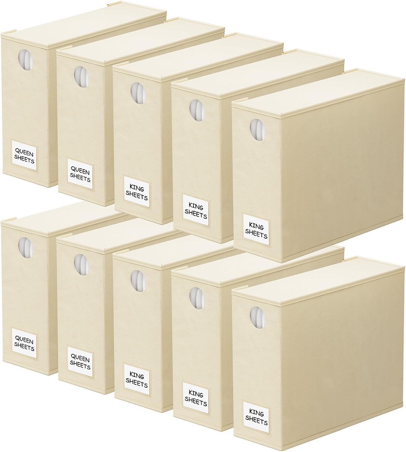 SpaceAid 10 Pack Bed Sheet Organizers for Linen Closet Storage