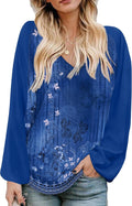 Beyove Boho Tops Long Sleeve V Neck Tunic - Flowy Fall Blouse Women's