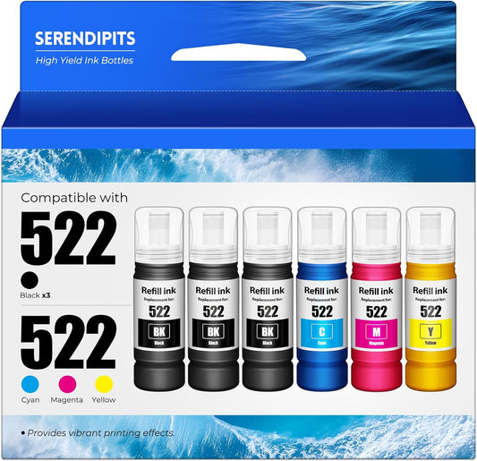 522 Ink Refill Bottles for ET-4800 ET-2800 ET-2400 Printers