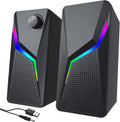 Computer Speakers for Desktop with RGB Lighting - Compact Stereo Sound