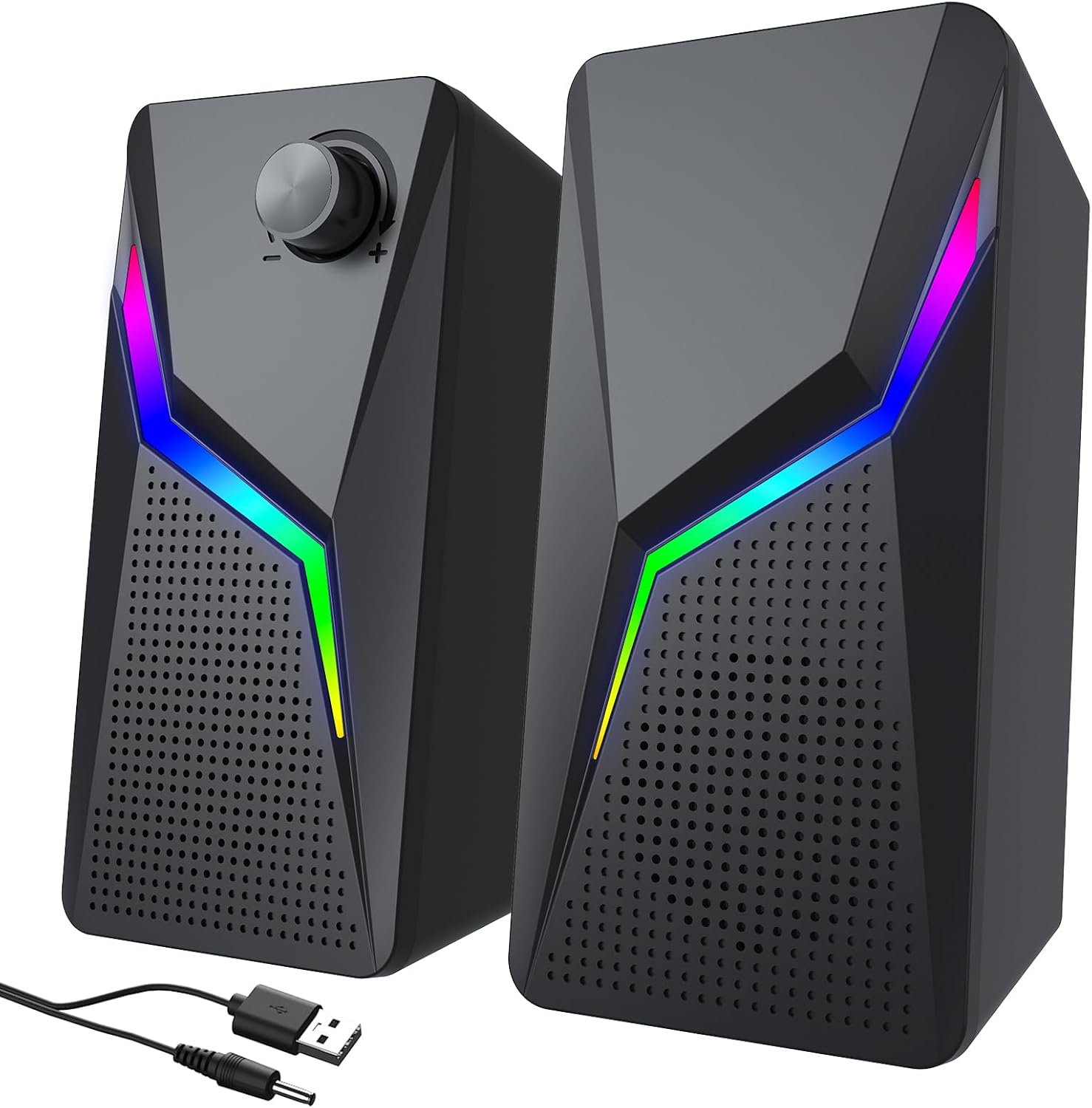 Computer Speakers with RGB Lighting Modes for Gaming Setup