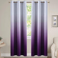 Yakamok Light Blocking Gradient Color Curtains Purple Ombre Blackout