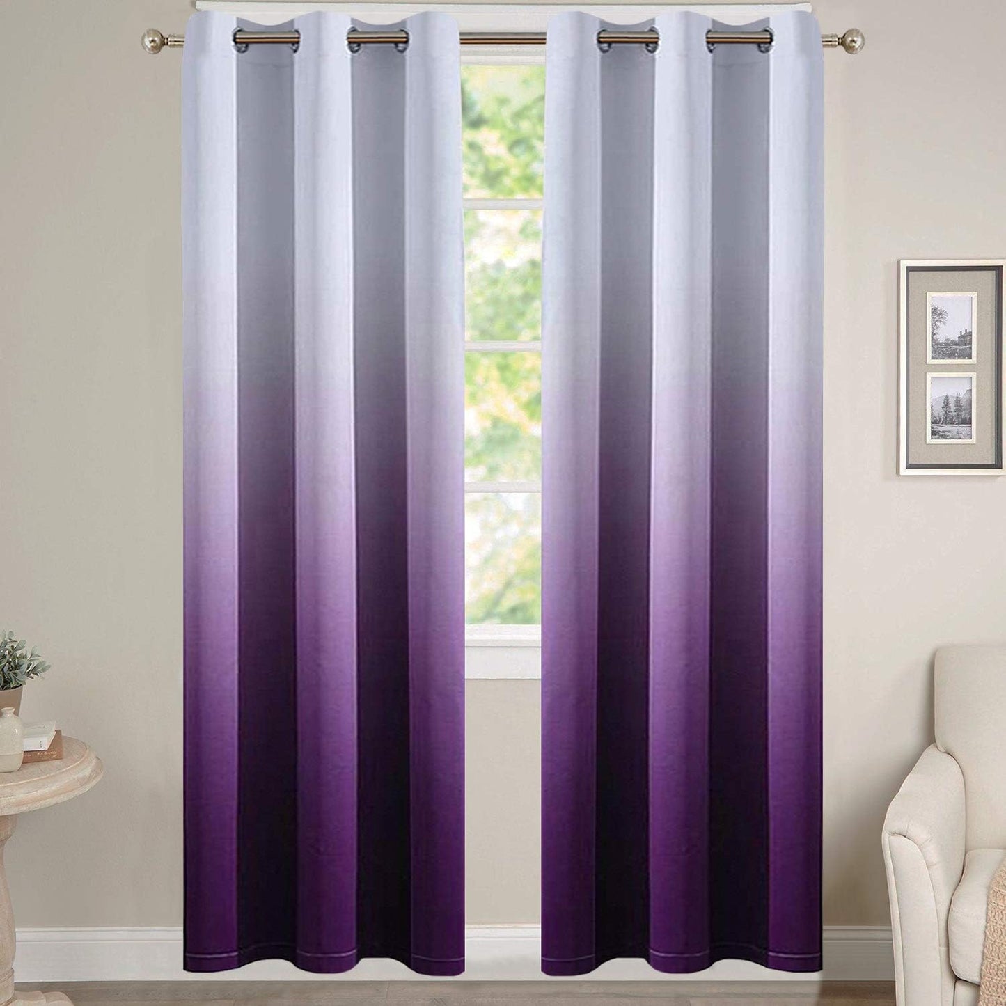 Yakamok Light Blocking Gradient Color Curtains for Kids Room