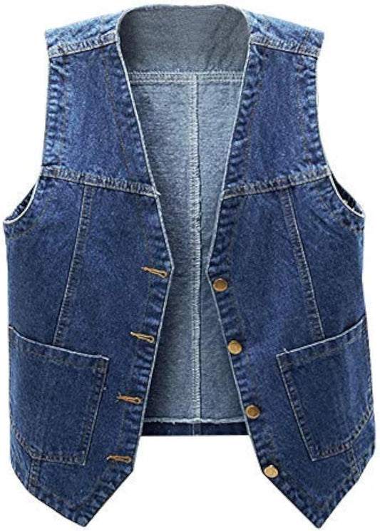 Ladyful Women's Sleeveless Denim Vest for Casual Style Lovers