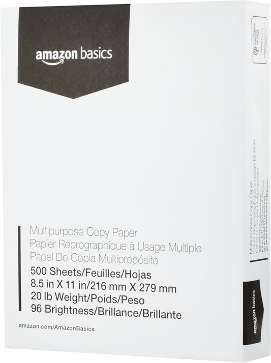 Basics: Premium 20lb Copy Paper, 96 Bright, 500 Sheets