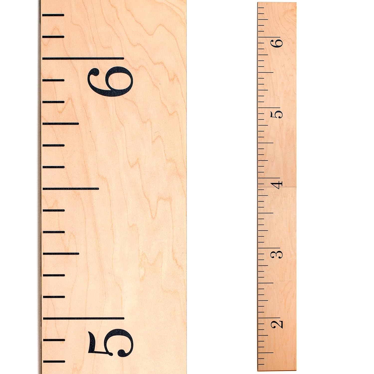 Wooden Growth Chart for Kids - Natural Ruler for Wall Decor
