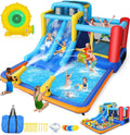 Whubefy 15x9.95ft Bounce House Waterslide - 9-in-1 Backyard Park